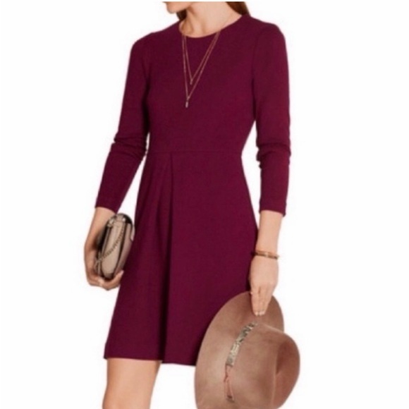 Madewell Gia Fit & Flare Ponte Dress - Red/Burgundy - Size 0 - Picture 2 of 6